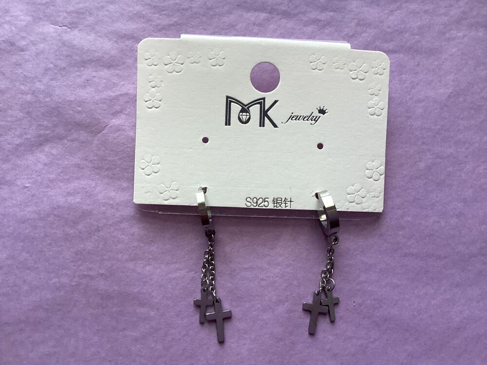 4187 NIP MK Jewelry S925 Silver Punk Rock CLIPS Earrings Nose Pierced